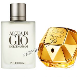 set cadou giorgio armani acqua di gio si paco rabanne lady million tester