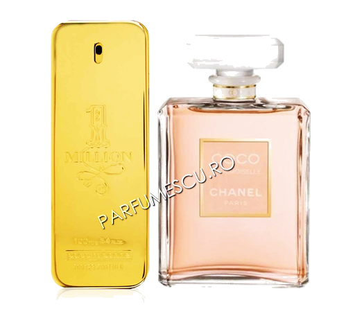 set cadou paco rabanne 1 million si coco chanel mademoiselle tester